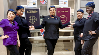  Patterson child nutrition staff in airline stewardess uniforms